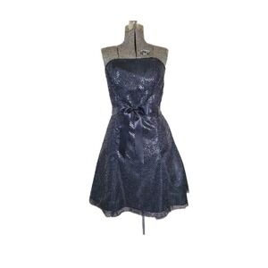 Jessica McClintock Gunne Sax Black Shimmer Short Puff Dance Dress 9‎ S/M 80s 90s